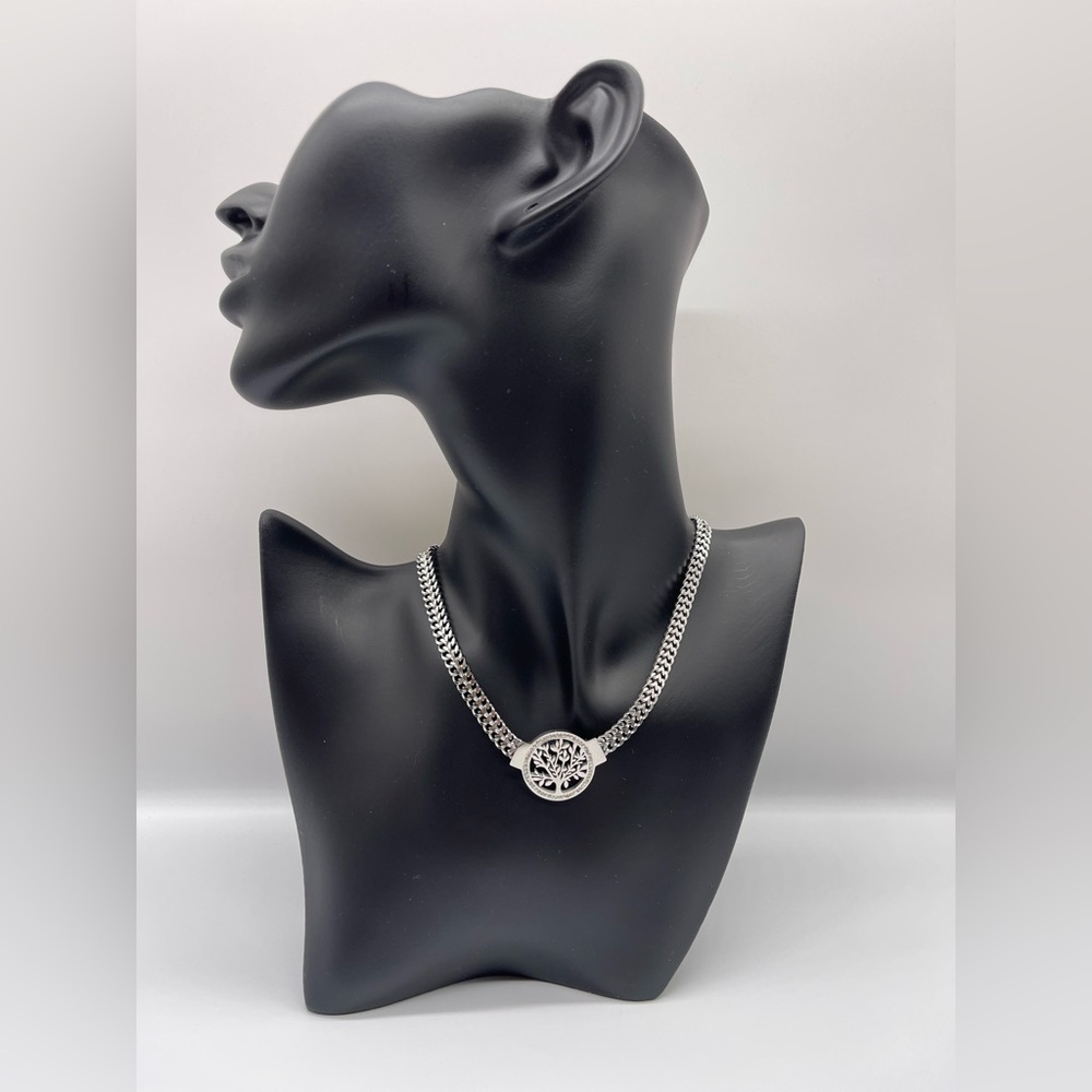 Vintage Silver Plated Tree of Life Necklace – Women Jewelry